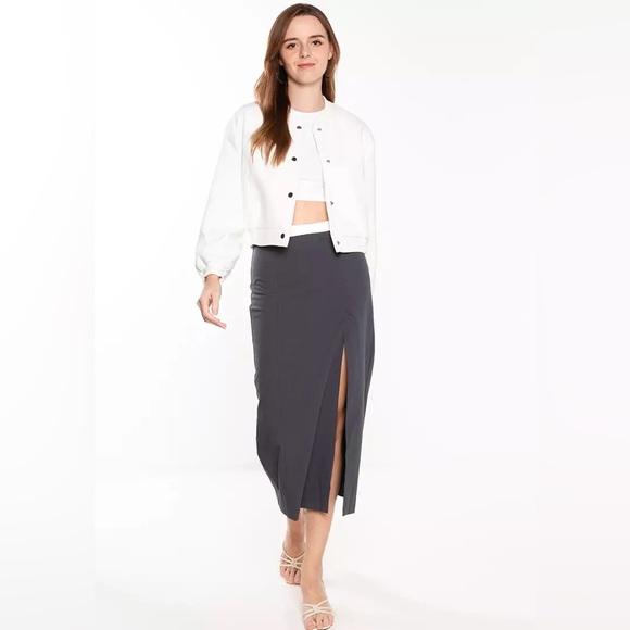 Zara Dresses & Skirts - Zara Fitted Midi Skirt w/ High Slit – Minimalist Chic size small